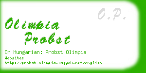 olimpia probst business card